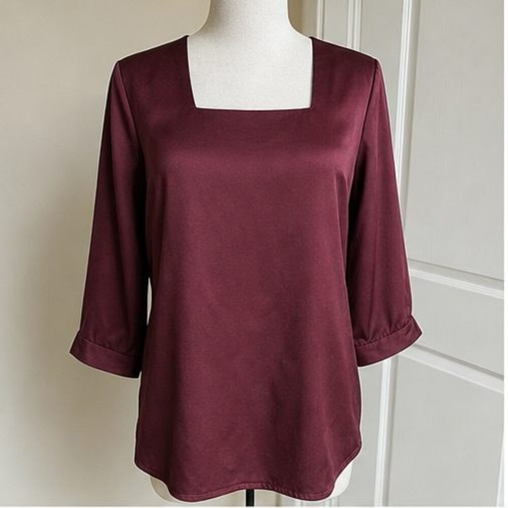 Burgundy Button Blouse